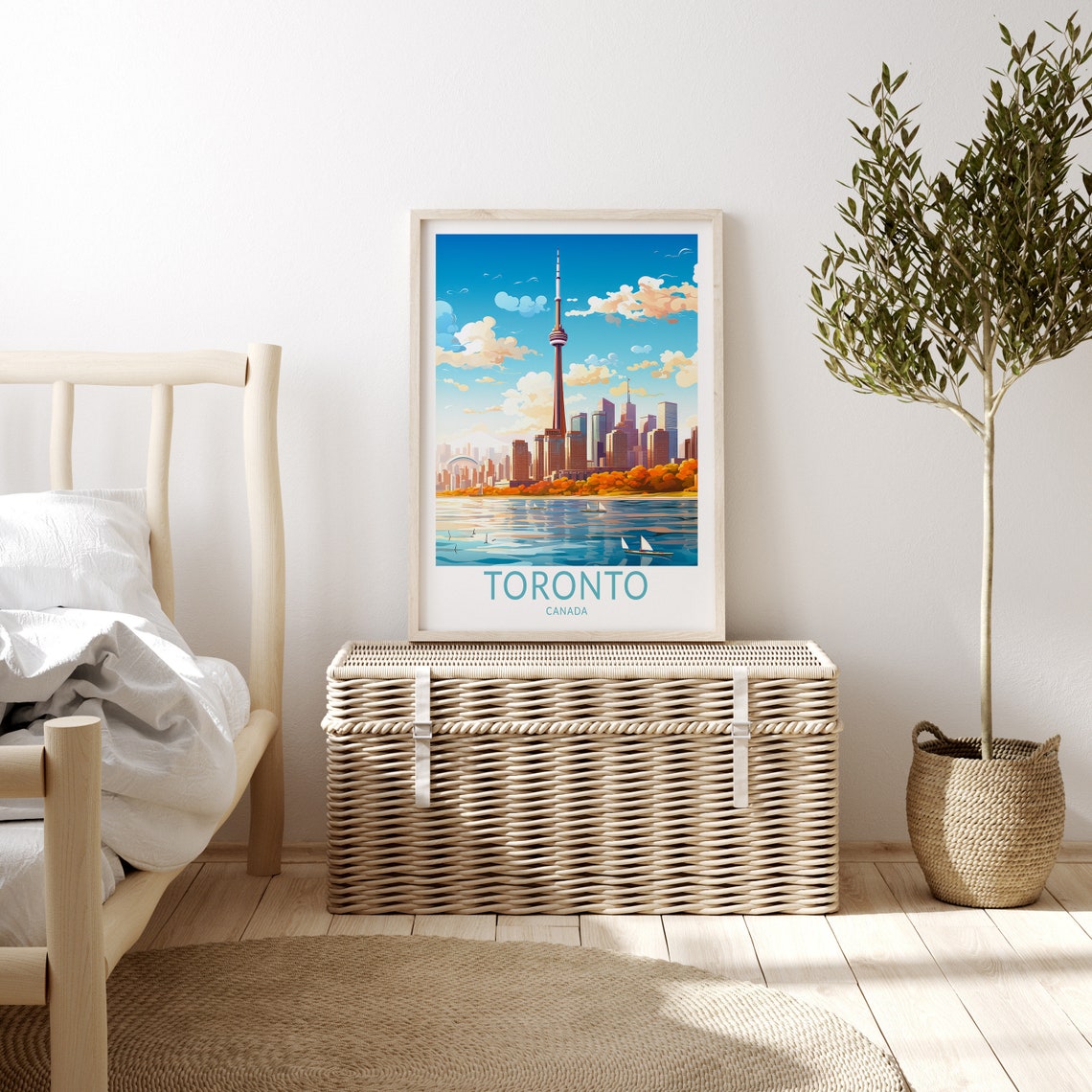 Toronto Canada CN Tower Skyline Lake Ontario Harbor Travel Poster - Image 3