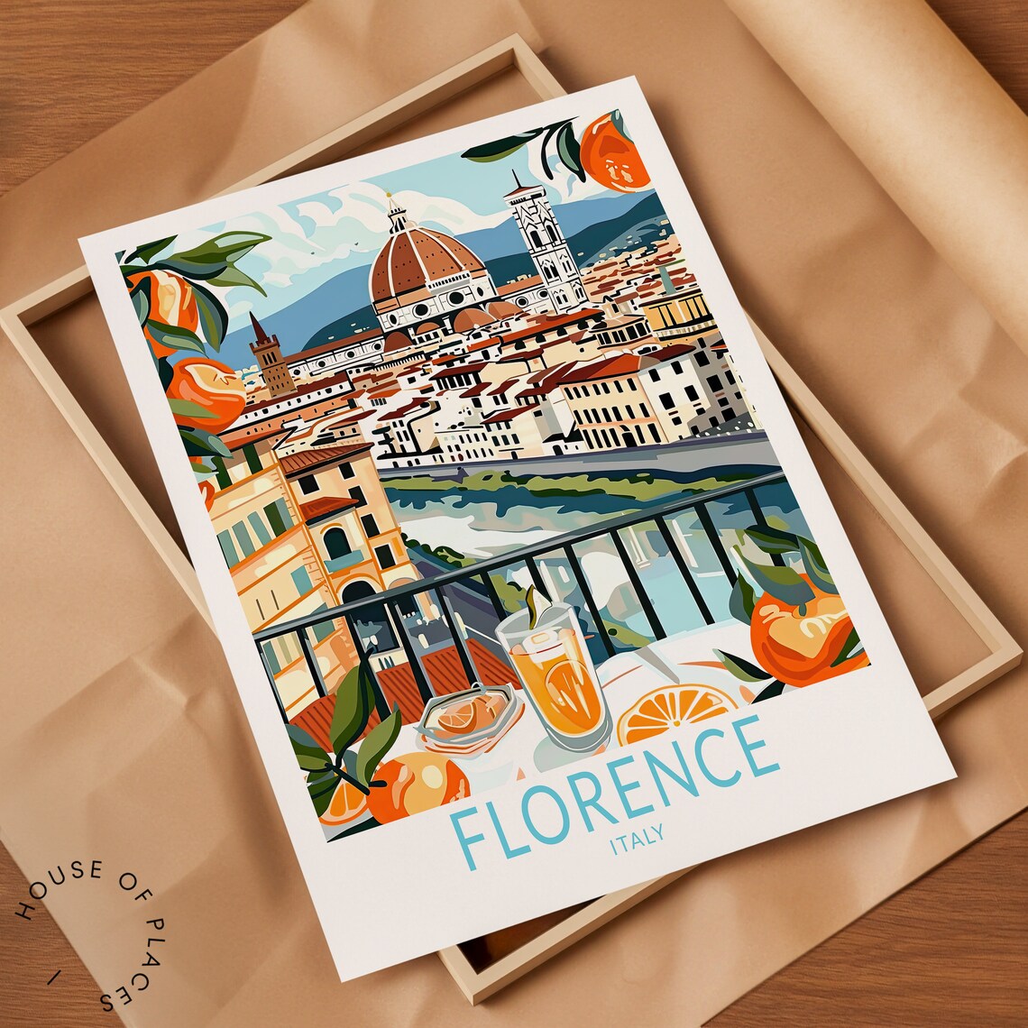 Florence Italy Travel Poster, Wall Decor Print - Image 2