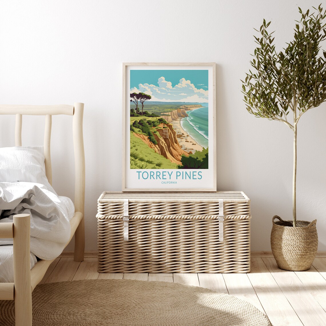 Torrey Pines California Travel Poster, San Diego Coast - Image 3