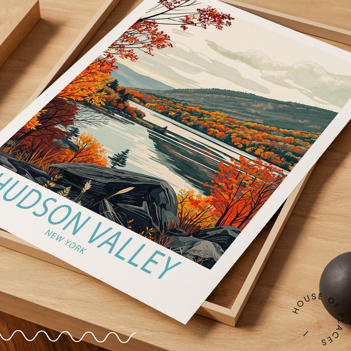 Hudson Valley Travel Poster, New York Landscape - Image 3