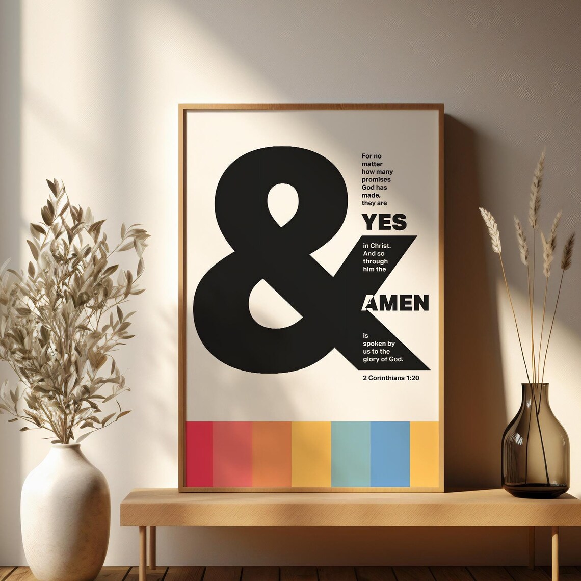 Yes and Amen Ampersand 2 Corinthians 1 20 Typographic Faith Poster - Image 3