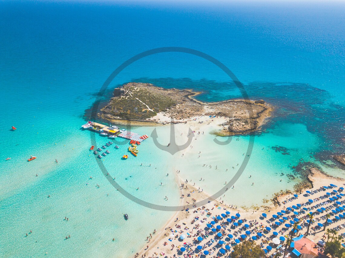 Nissi Beach Ayia Napa Cyprus Turquoise Sea Aerial Holiday Poster - Image 3