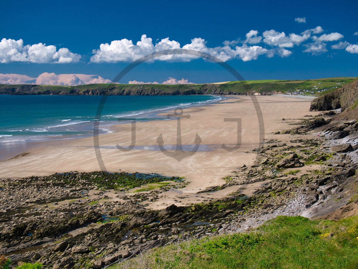 Newgale Beach Pembrokeshire Long Sandy Beach And Rocky Shore Poster - Image 3
