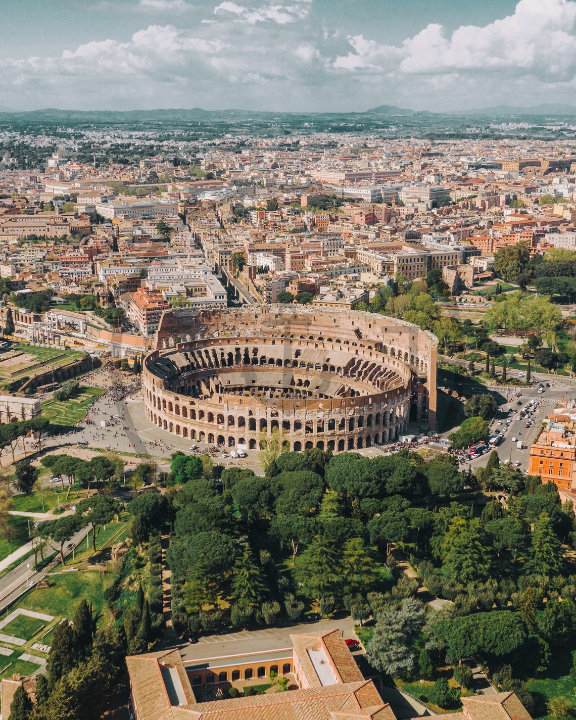 Sweeping Aerial View of the Ancient Colosseum in Rome Italy Poster - Image 3
