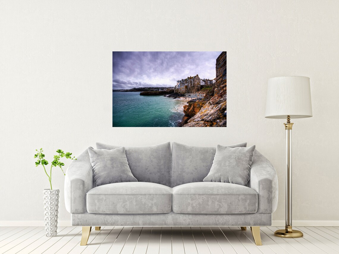 St Ives Cornwall Fishing Village Cottages Harbour Rocks Poster - Image 2