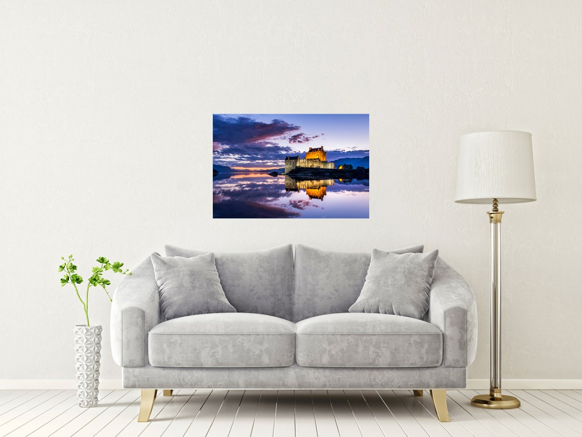 Eilean Donan Castle Scotland Twilight Glow And Loch Reflection Poster - Image 2