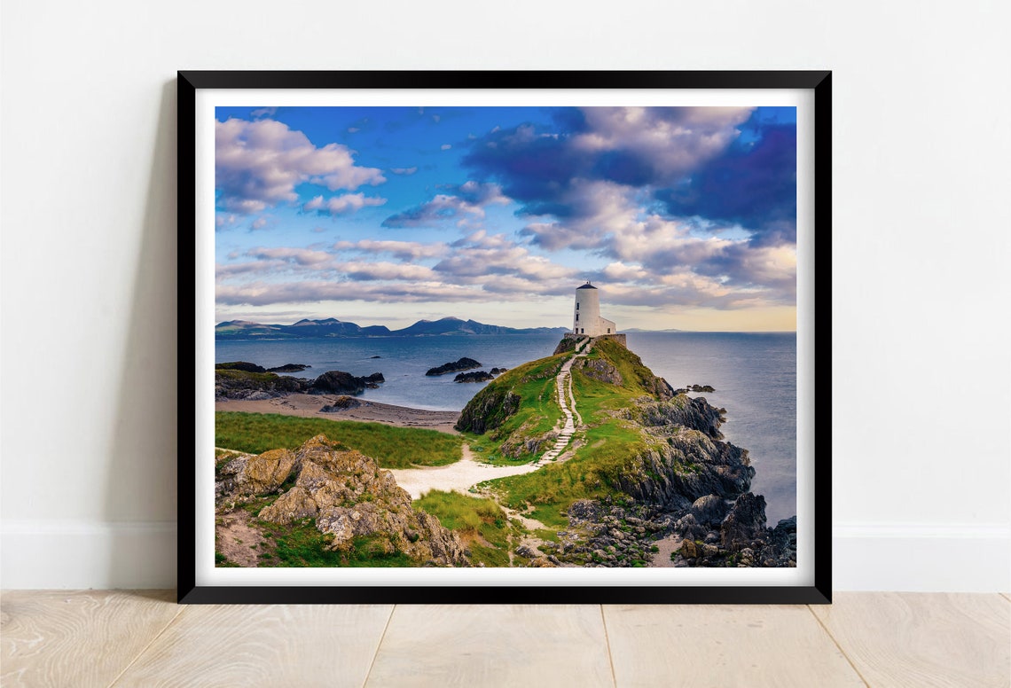 Llanddwyn Island Anglesey Lighthouse On Rocky Island At Sea Poster