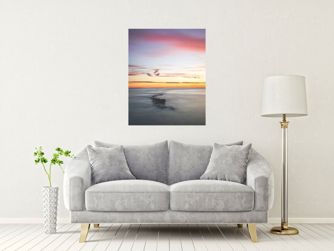 Peveril Point Purbeck Dorset Sunset Sea Long Exposure Poster - Image 2