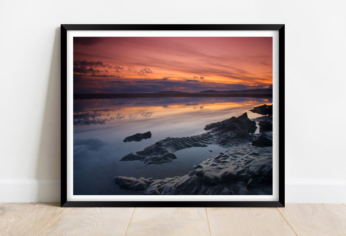 Morecambe Bay Sunset Landscape Photography Art Print