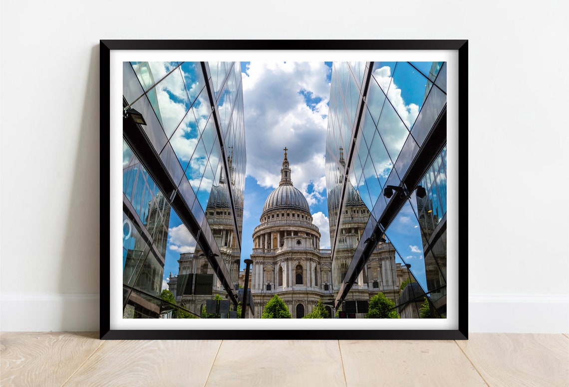 Saint Pauls Cathedral Reflected In Glass Buildings London Poster