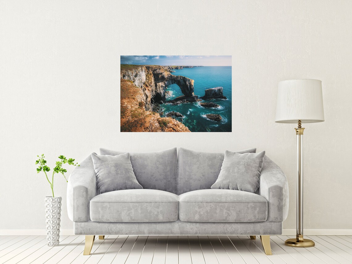 Green Bridge Of Wales Pembrokeshire Coast Natural Rock Arch Poster - Image 2