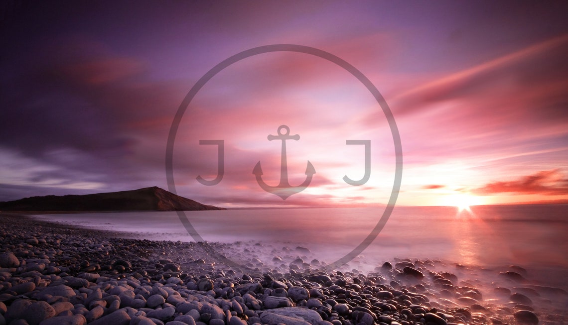 Tan Y Bwlch Beach Sunset Glow On Pebble Shore Aberystwyth Poster - Image 3