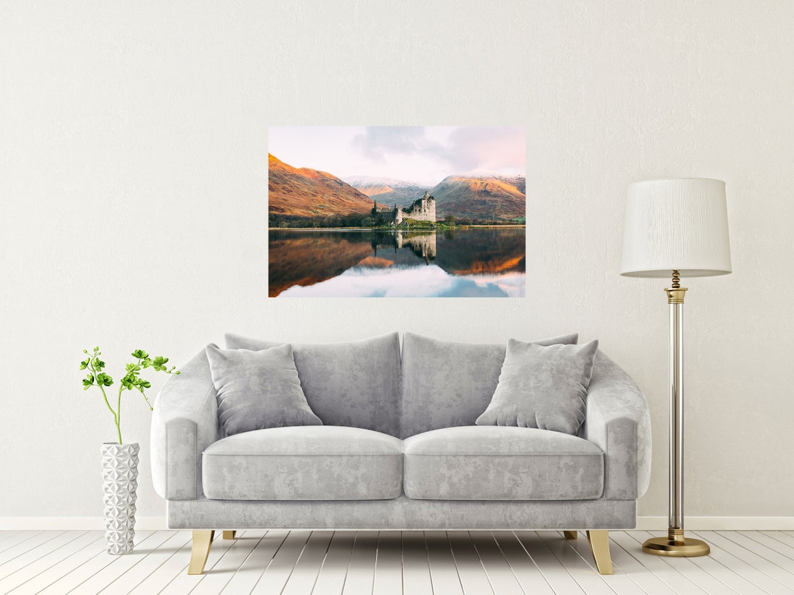Kilchurn Castle Loch Awe Scotland Mountain Reflection Poster - Image 2