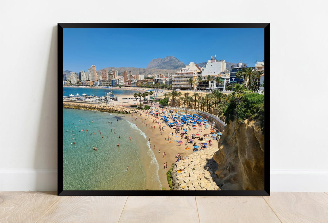 Lively City Beach Skyline Marina Turquoise Water Summer Day Poster - Image 2