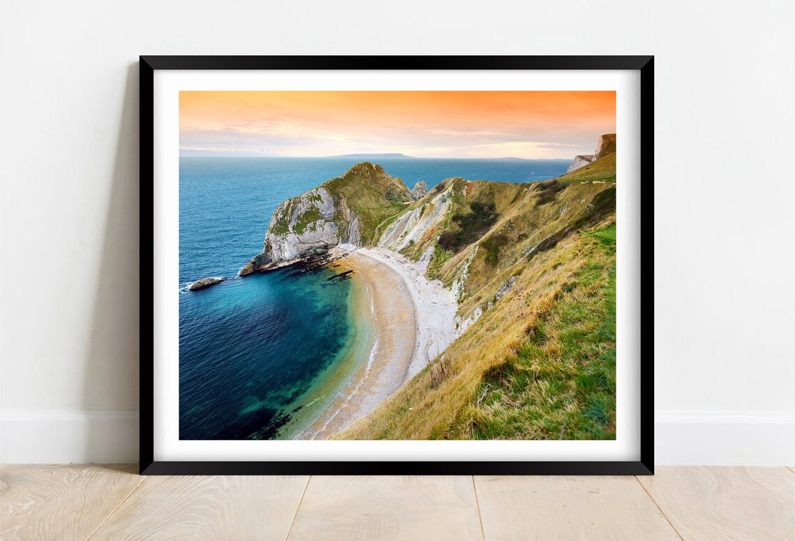 Man O War Cove Dorset Jurassic Sunset Rock Arch Limestone Bay Poster