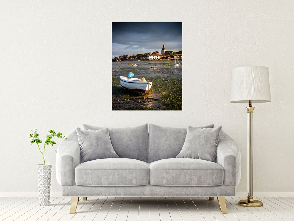 Bosham Quay West Sussex Low Tide Stranded Boat Mudflats Poster - Image 2