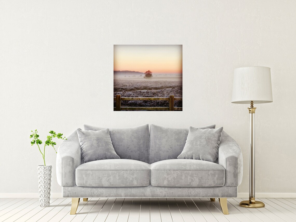 New Forest Hampshire Winter Frost Misty Heathland Morning Poster - Image 2