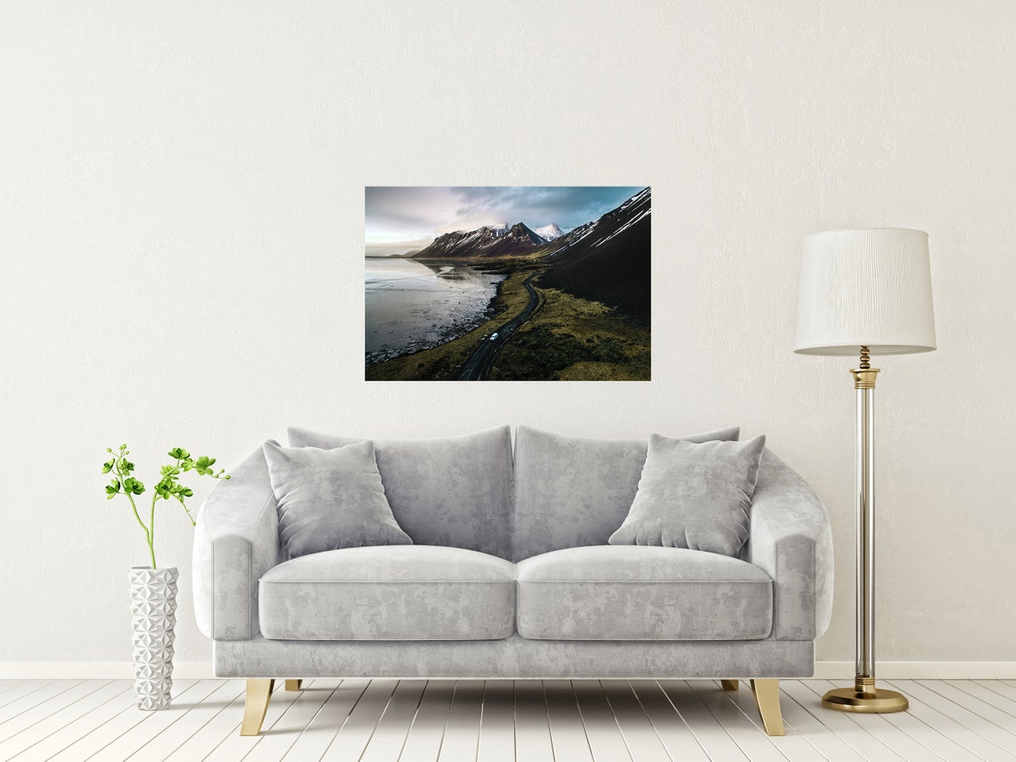 Stokksnes Iceland Vestrahorn Mountains Road Campervan Poster - Image 2