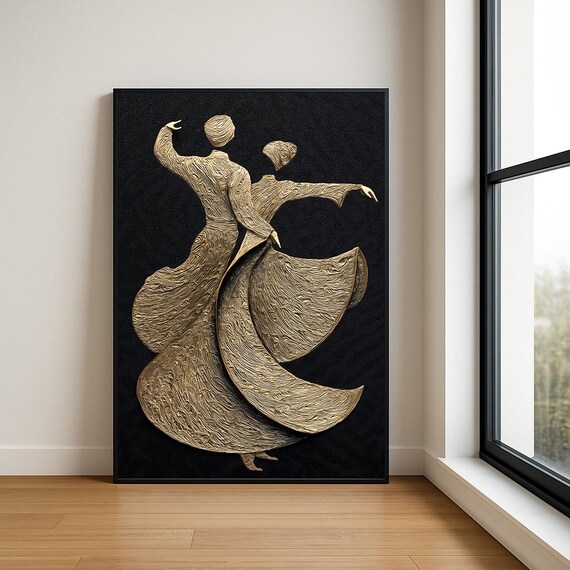 Dancing Couple Abstract Painting Romantic Wall Art Print For Bedroom Or Living Room