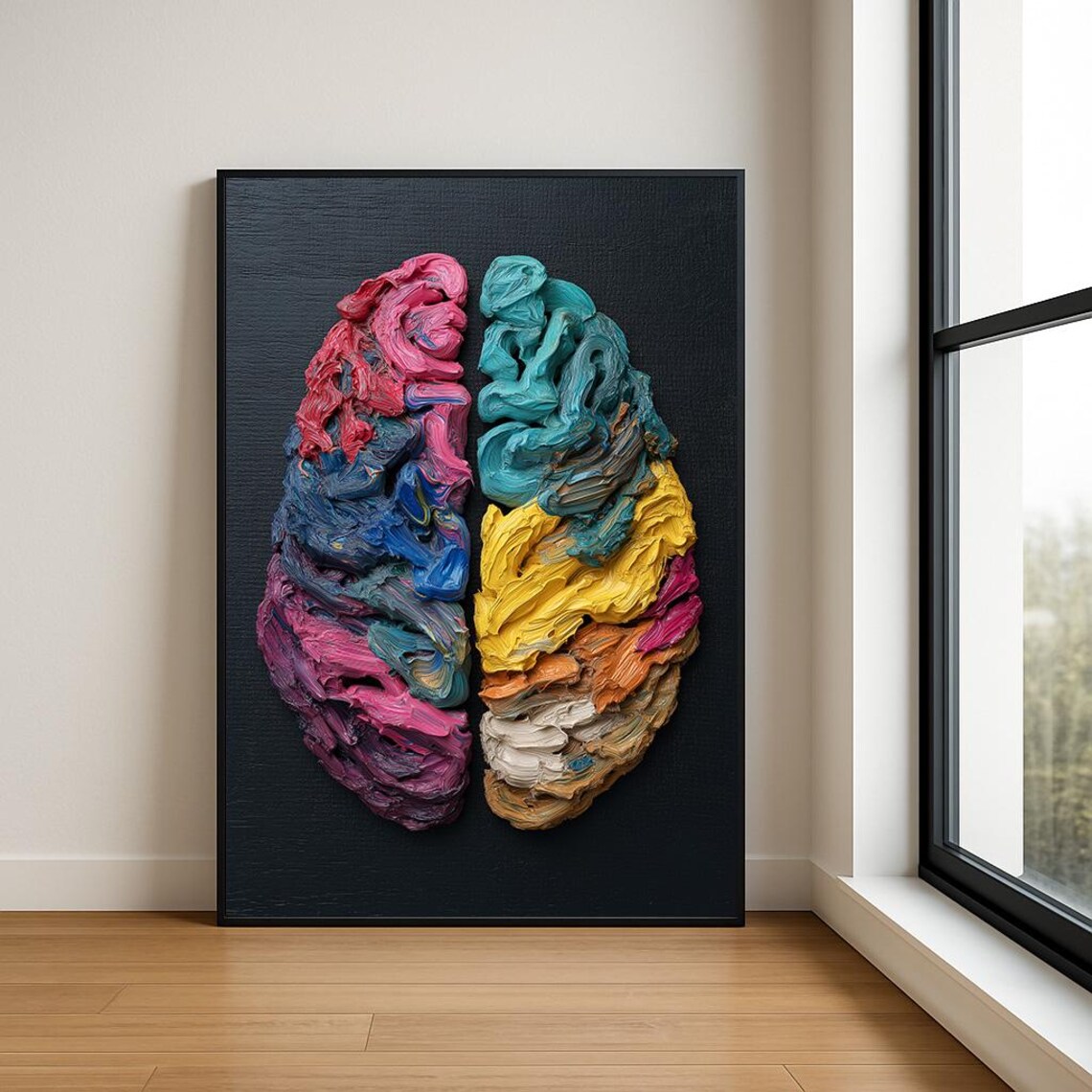 Luxury Colourful Abstract Brain Oil Painting