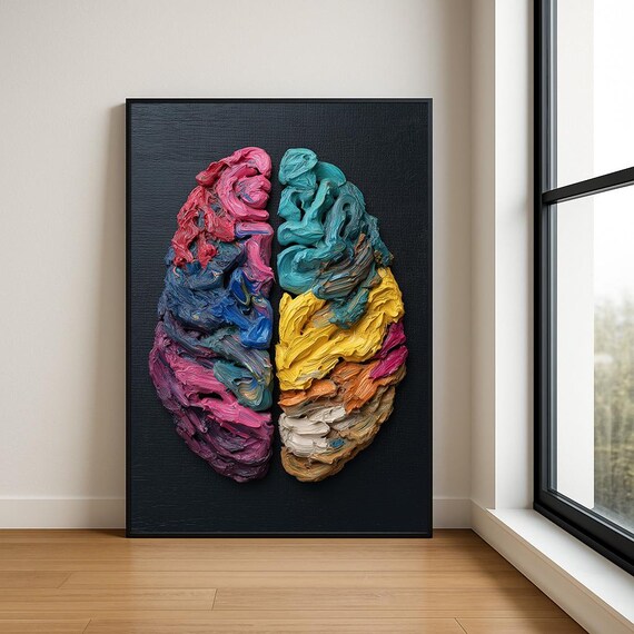 Luxury Colourful Abstract Brain Oil Painting