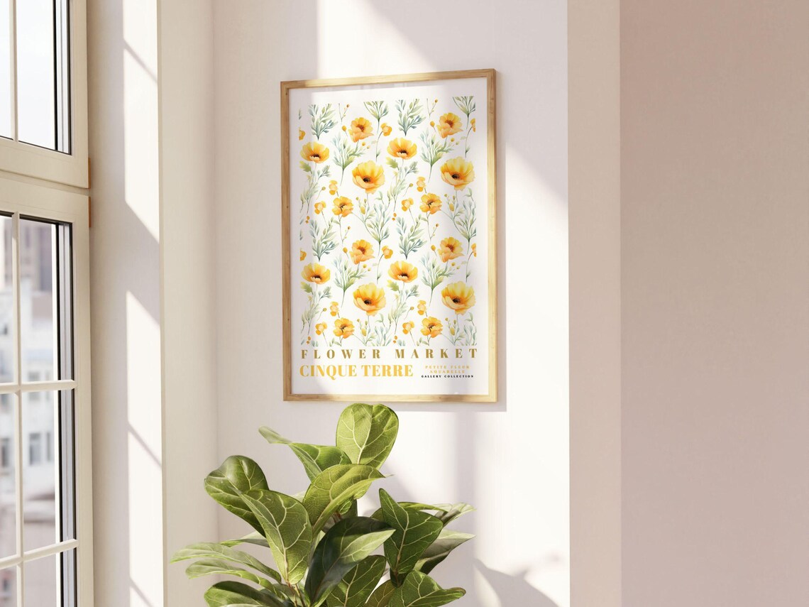Cinque Terre Flower Market Watercolor Art Print - Image 2