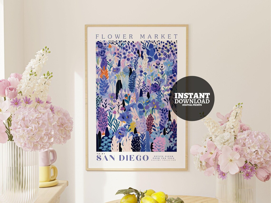Flower Market Print, San Diego Botanical Art - Image 2