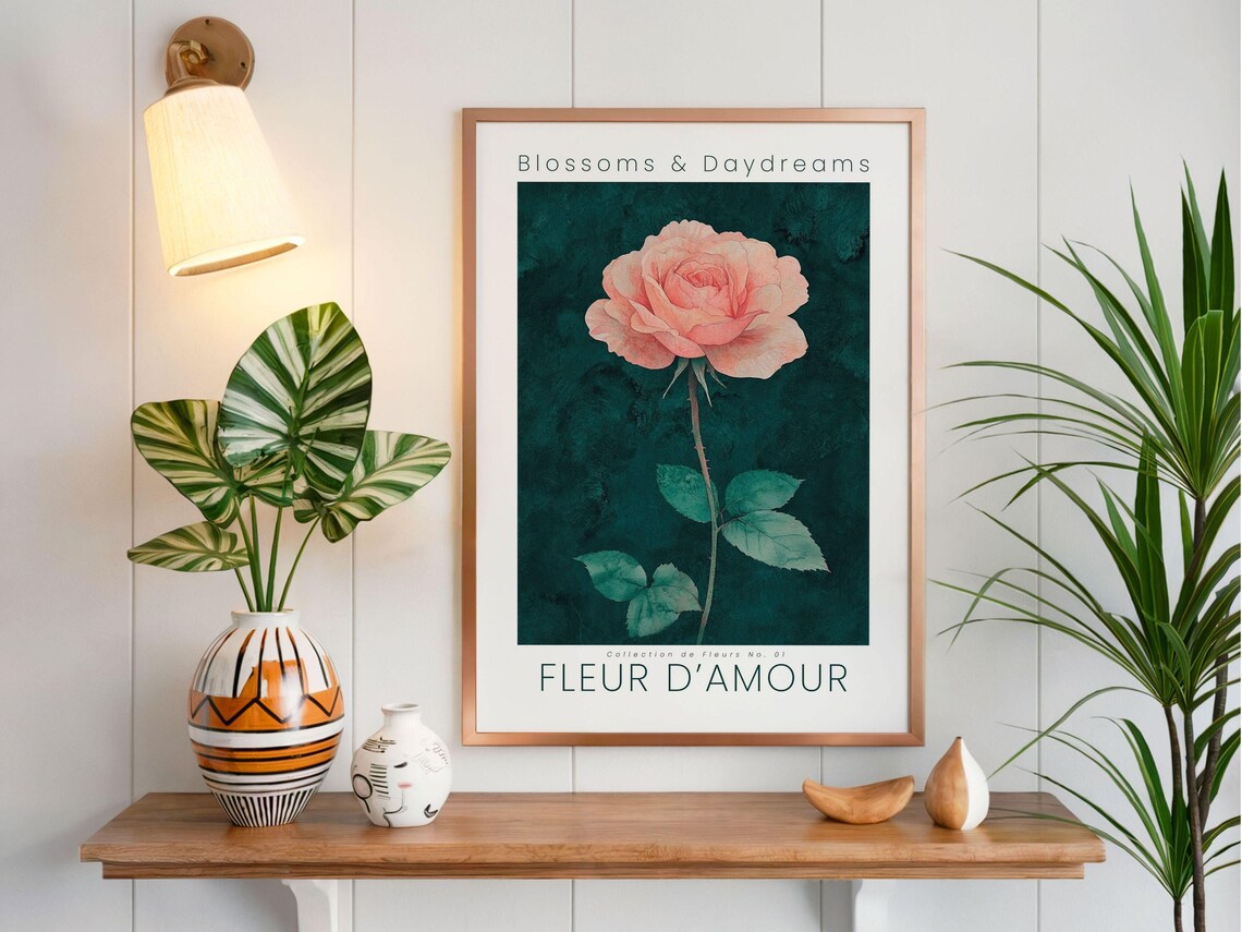 Flower Poster, Vintage Botanical Bouquet Print