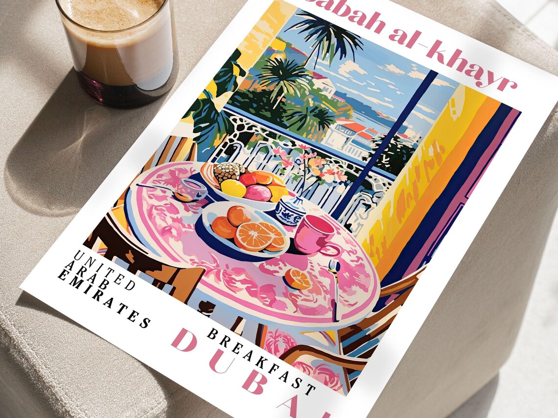 Breakfast Dubai Brunch Poster, Kitchen Wall Art - Image 2