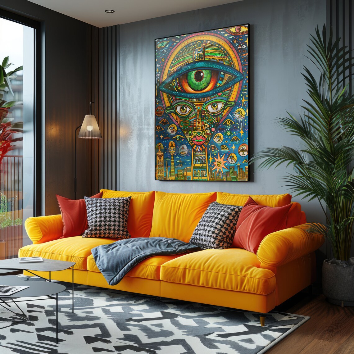 Trippy Third Eye Art Poster Cosmic Eye Stars Psychedelic Colors - Image 4