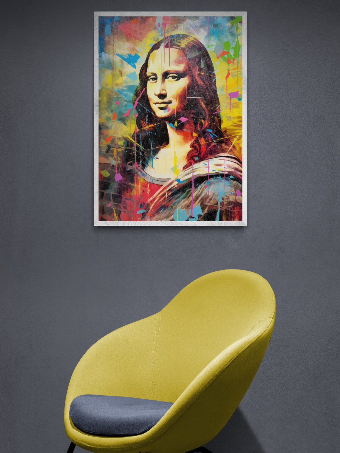 Modern Mona Lisa Portrait Art Print, Altered Art - Image 2