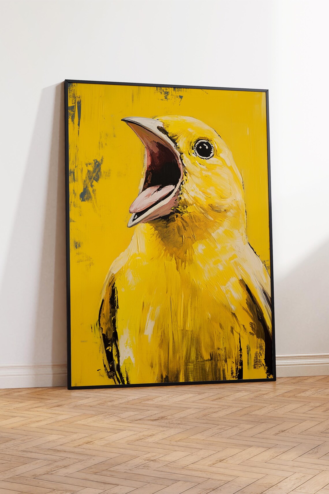 Yellow Canary Art Print, Eclectic Pet Portrait - Image 3