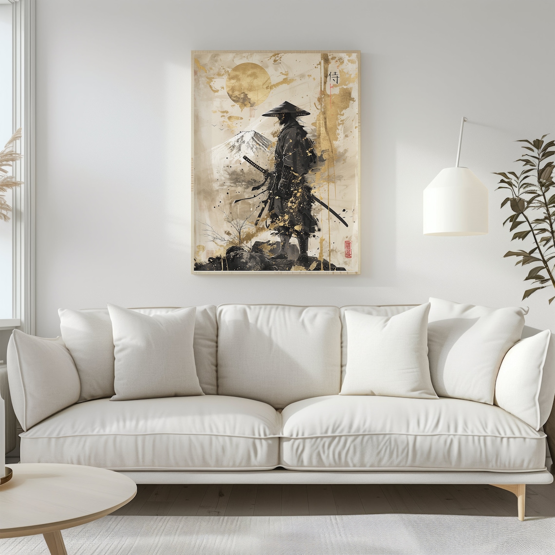 Sumi-E Samurai Poster, Moody Japanese Art Print - Image 2