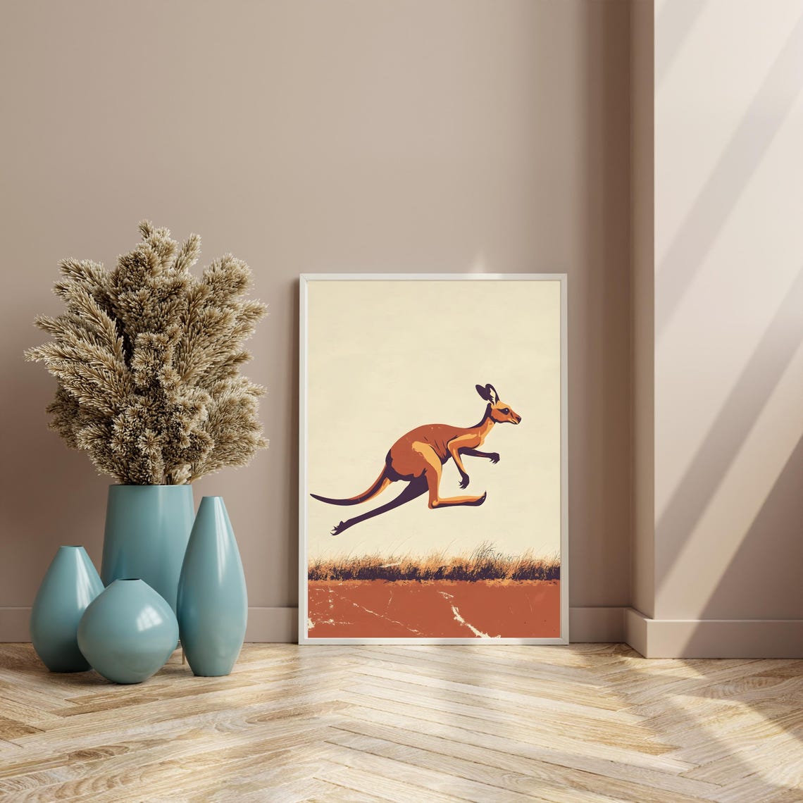 Leaping Kangaroo Red Desert Vintage Australia Wildlife Poster - Image 8