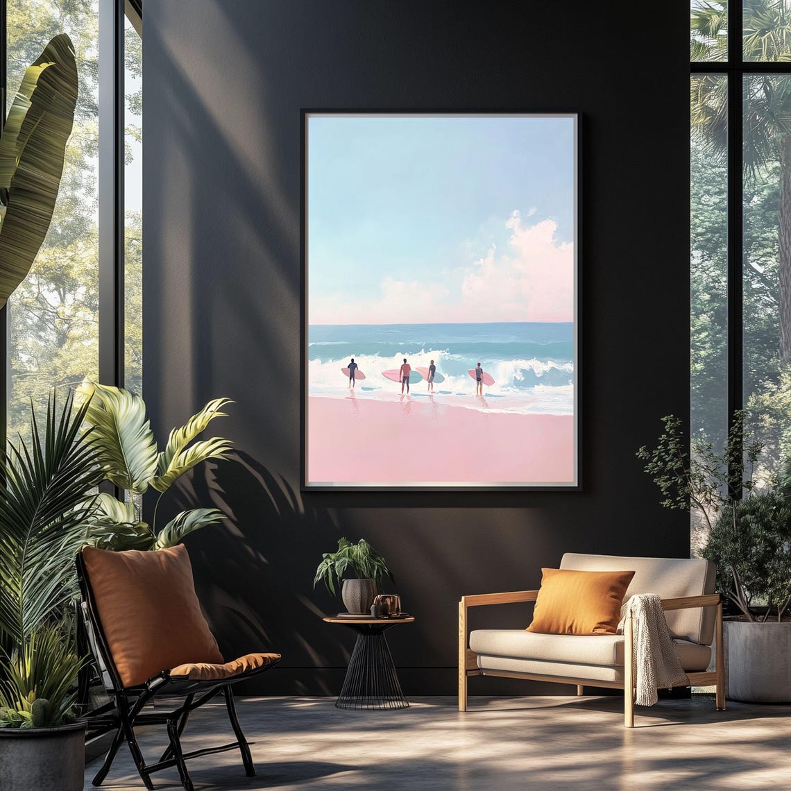 Surfer Beach Art Print, Tropical Ocean Waves - Image 5