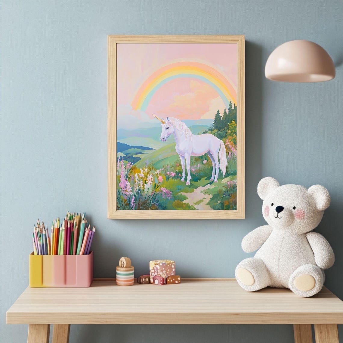 Unicorn Fantasy Nursery Art Print, Mystical Horse Poster - Image 5