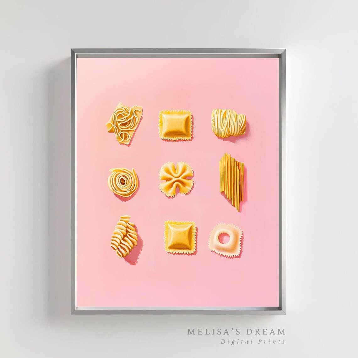 Pasta Shape Guide, Pasta Lovers Art Print