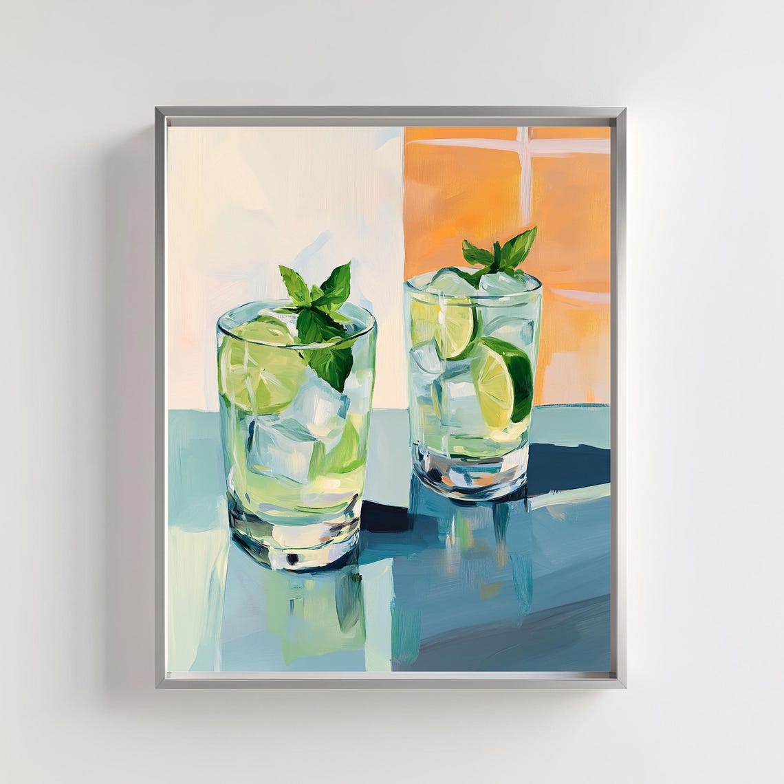 Mojito Art Print Lime And Mint Cocktail Wall Art Refreshing Summer Drink Poster Tropical Beverage Decor Kitchen Artwork