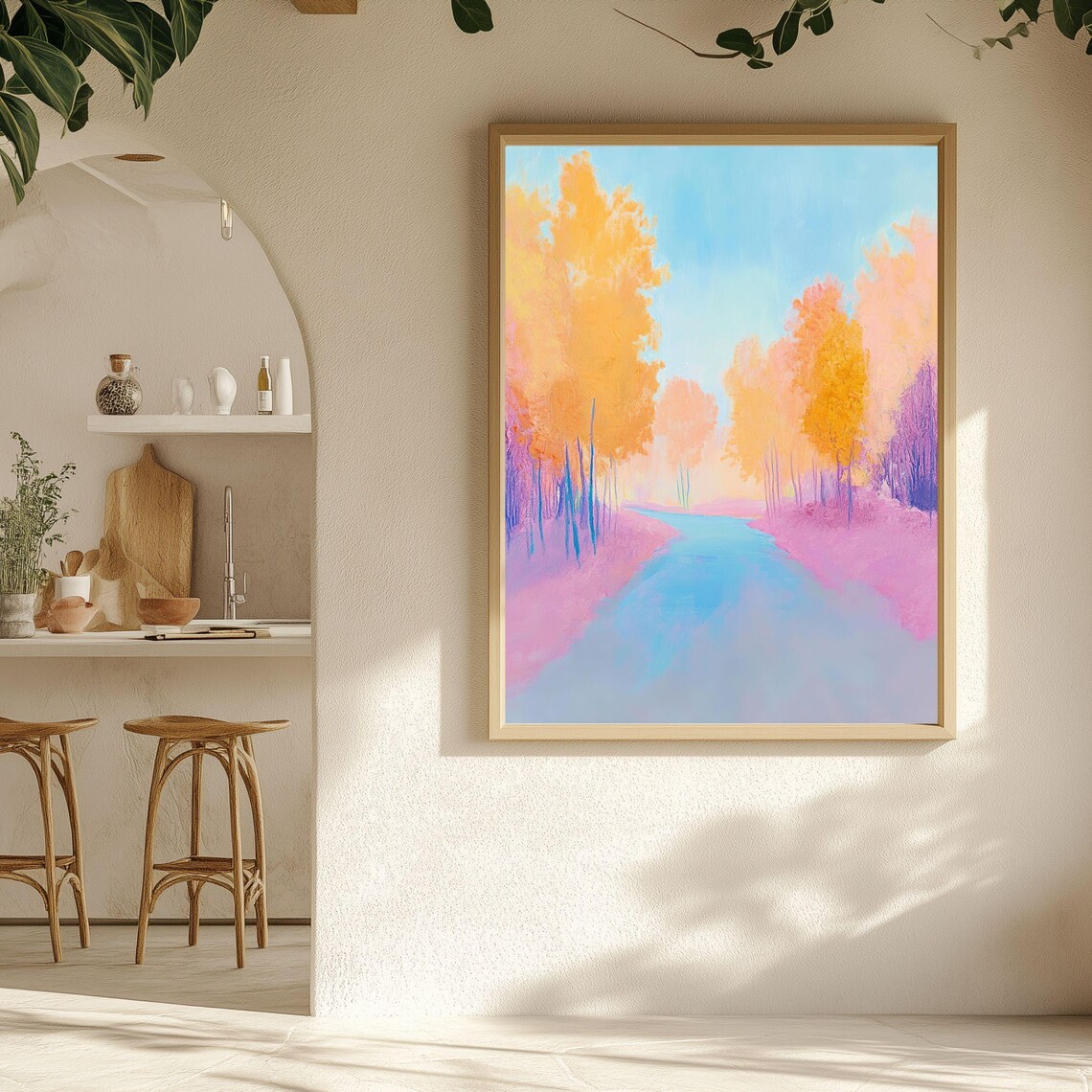 Serene Autumn Trees And Pathway Art Print - Image 5