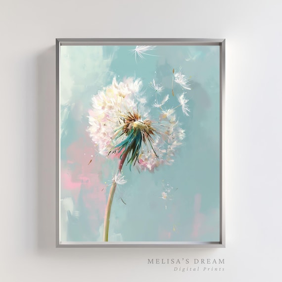 Dandelion Whimsical Botanical Flower Art Print