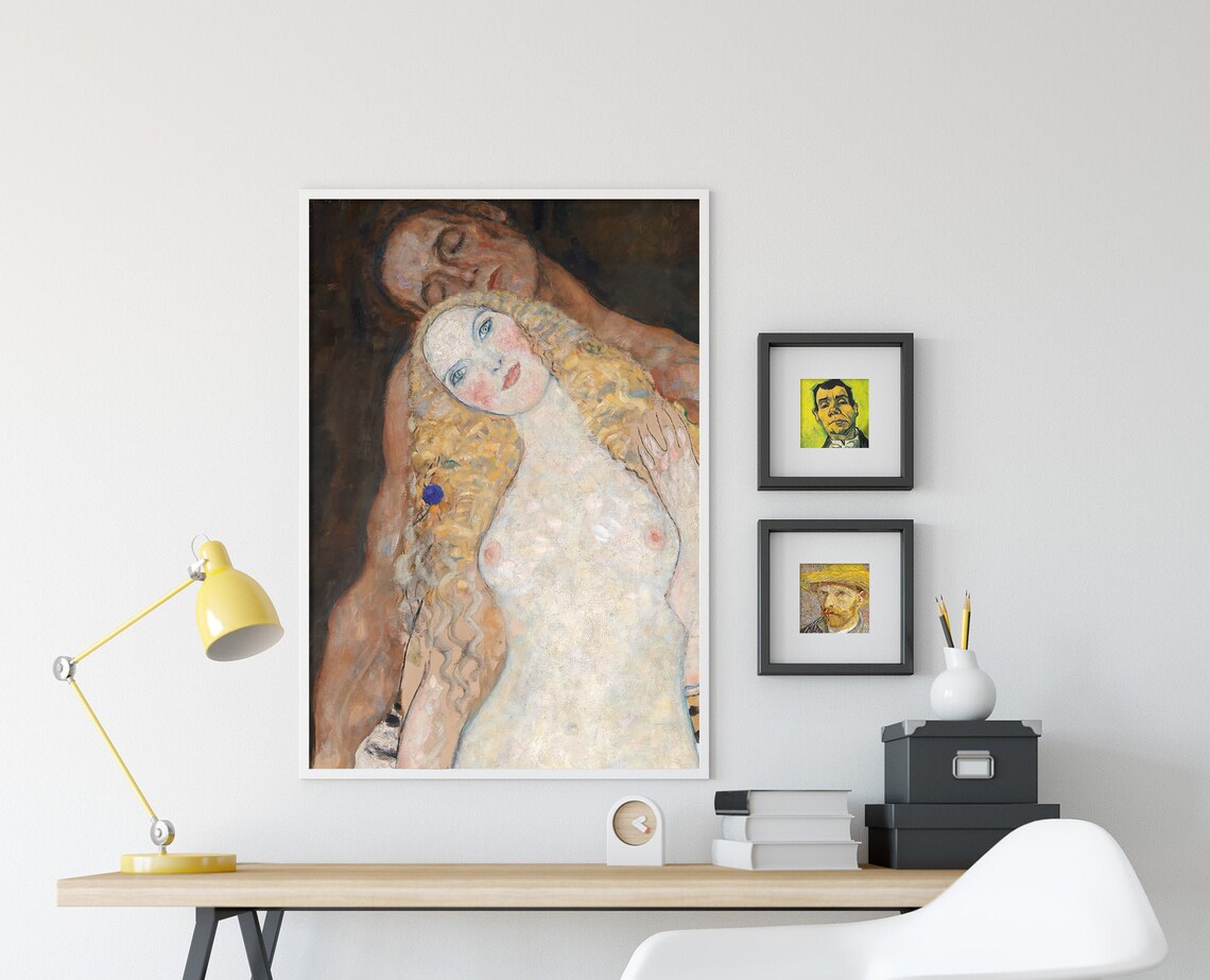Gustav Klimt Adam And Eve 1918 Art Print