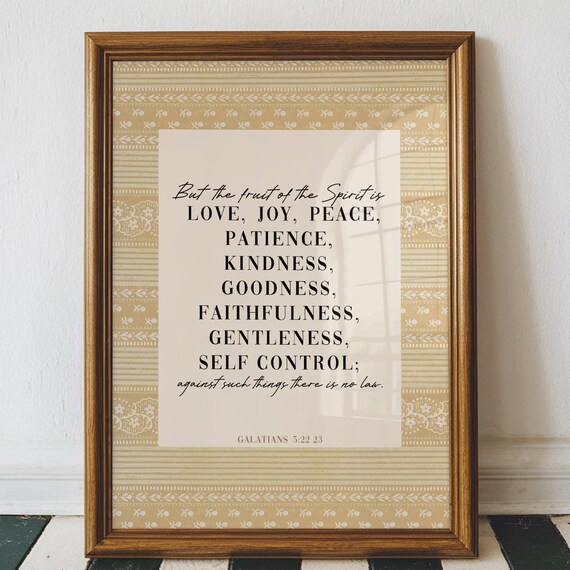 Fruit Of The Spirit Print Love Joy Peace Scripture Gift Galatians 522 Artwork Bible Verse Christian Art