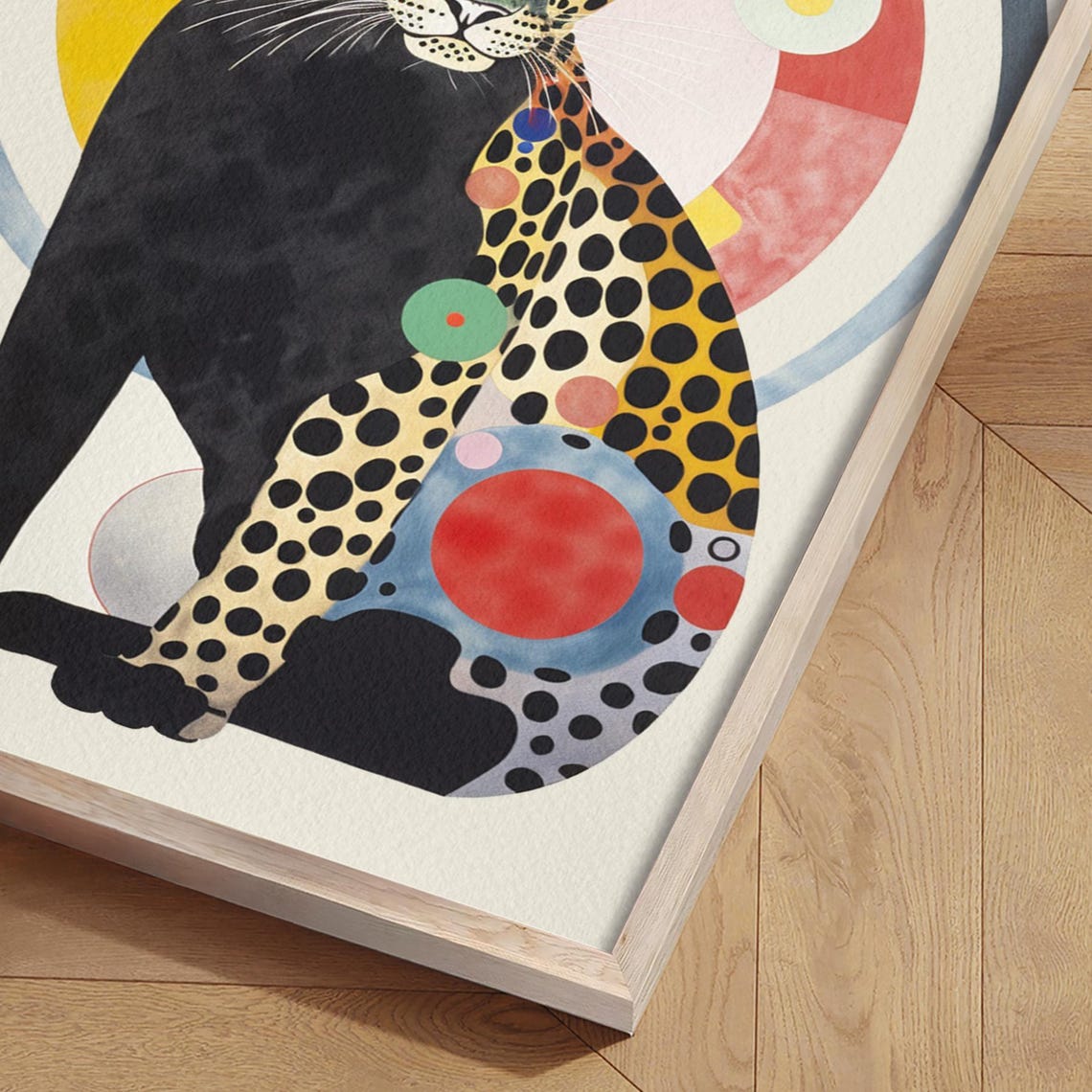 Leopard Half Black Panther Colorful Abstract Animal Art Poster - Image 2