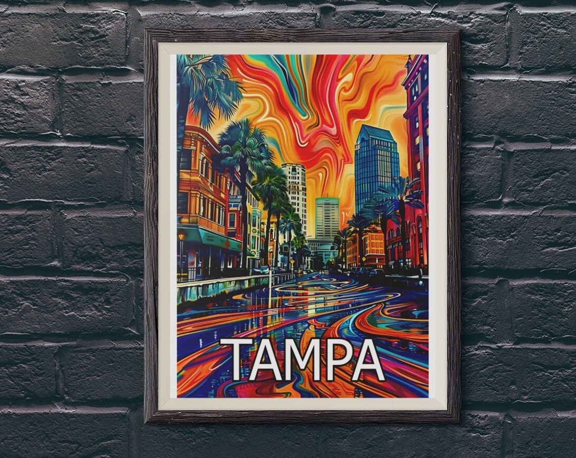 Downtown Tampa Ybor City Travel Poster