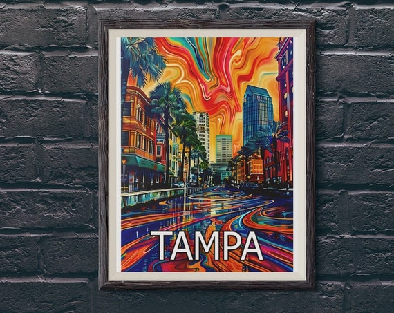 Downtown Tampa Ybor City Travel Poster