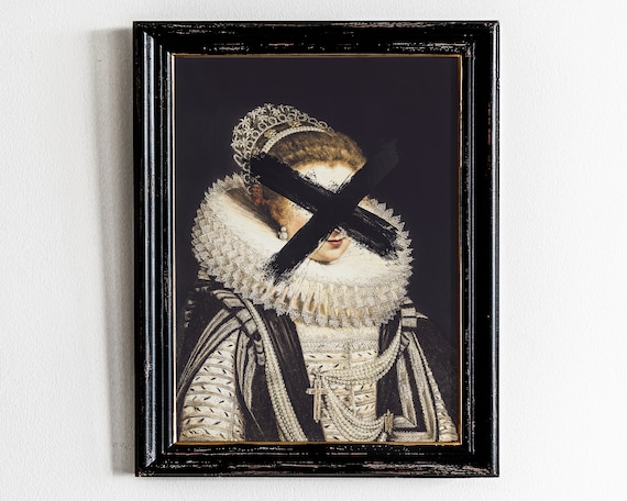 Moody Vintage Portraitvictorian Wall Artvintage Oil Paintingdark Portraitdark Academia Decoraltered Artsurreal Paintingmaximalist