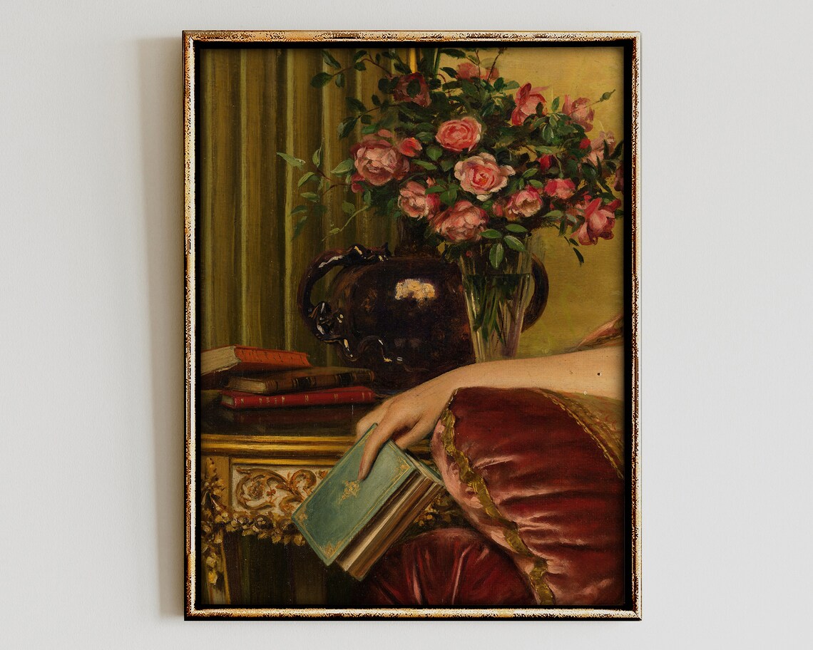Feminine Portrait Eclectic Vintage Art Print