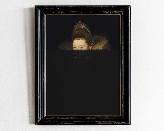 Dip Painting Vintage Woman Portrait Prints Altered Baroque Art Wall Unique Home Decor Quirky