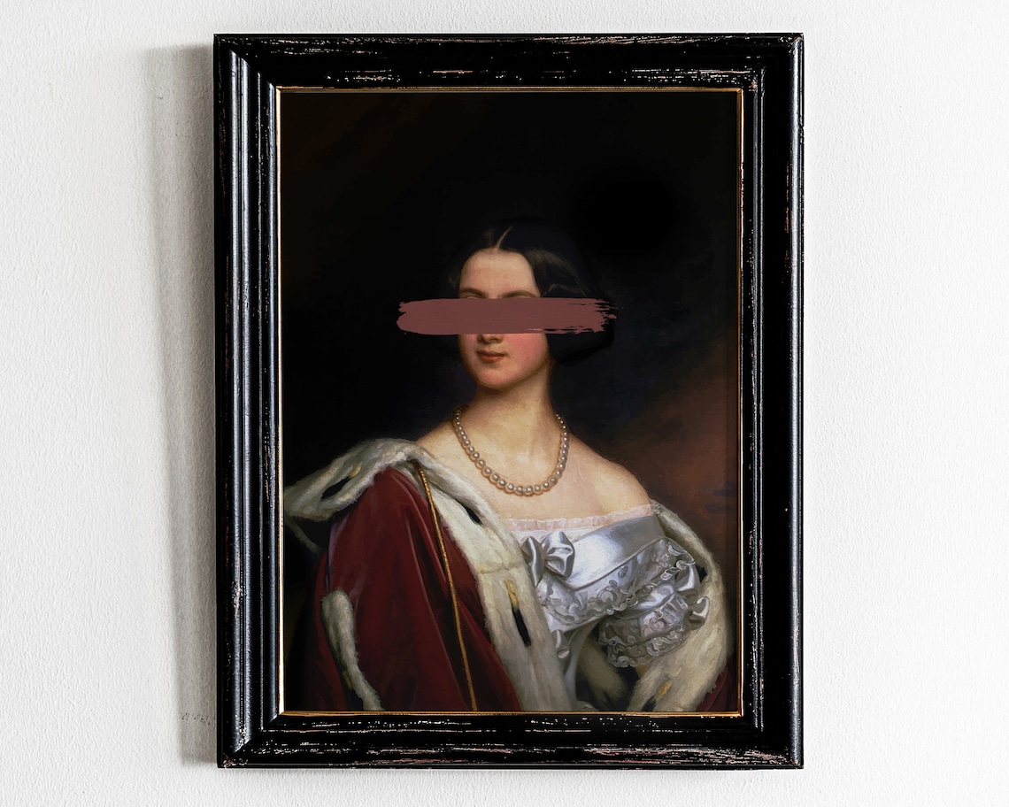 Dark Academia Altered Portrait Art Print