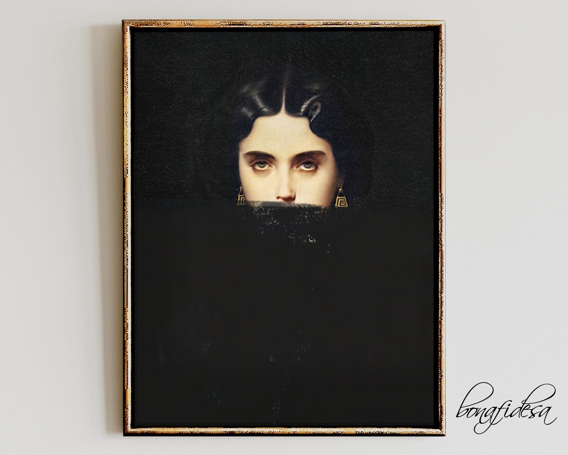 Moody Portrait Dark Academia Victorian Art Print